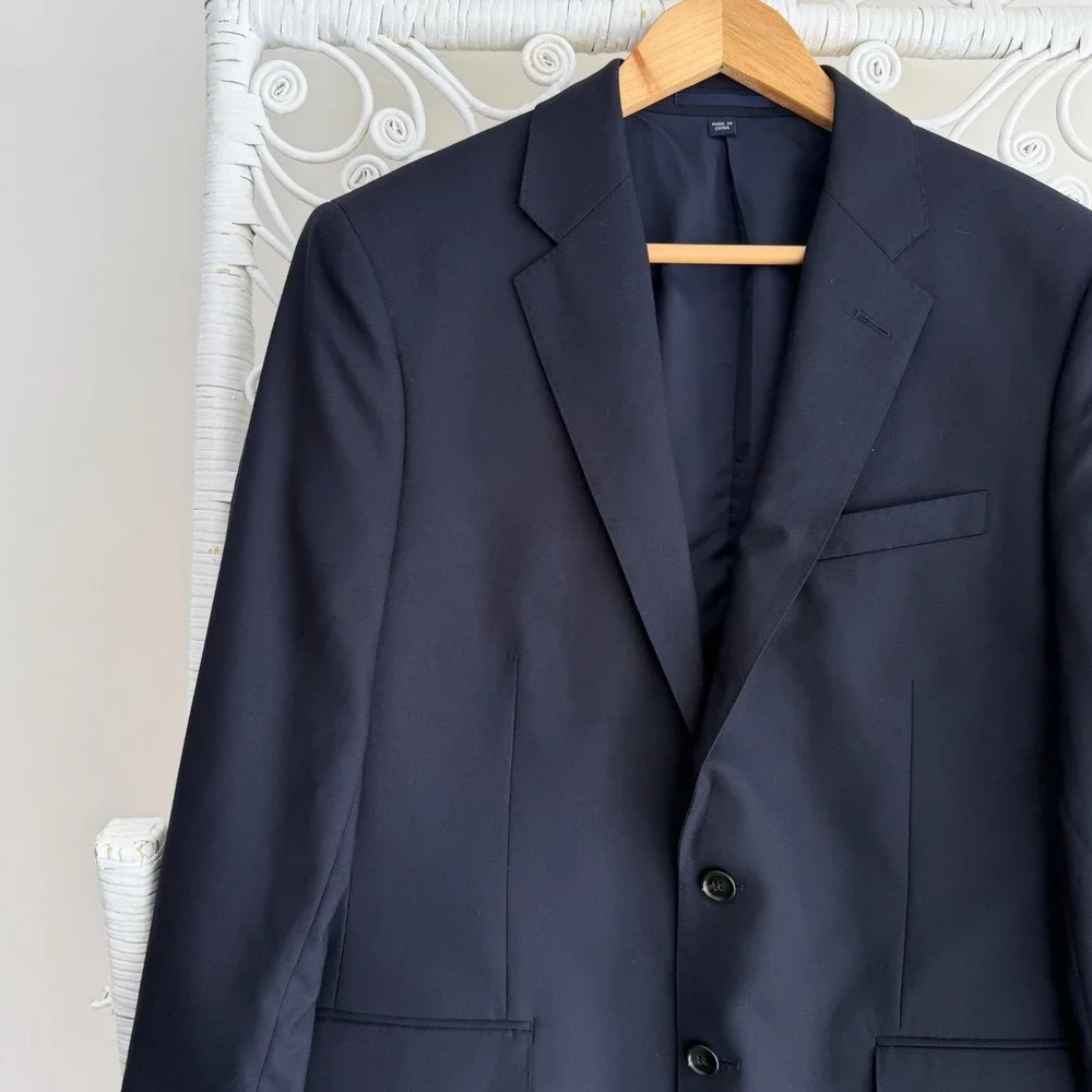 J Crew Blazer Mens 40S Navy Ludlow Loro Piana Italian Wool Suit Jacket Luxury
